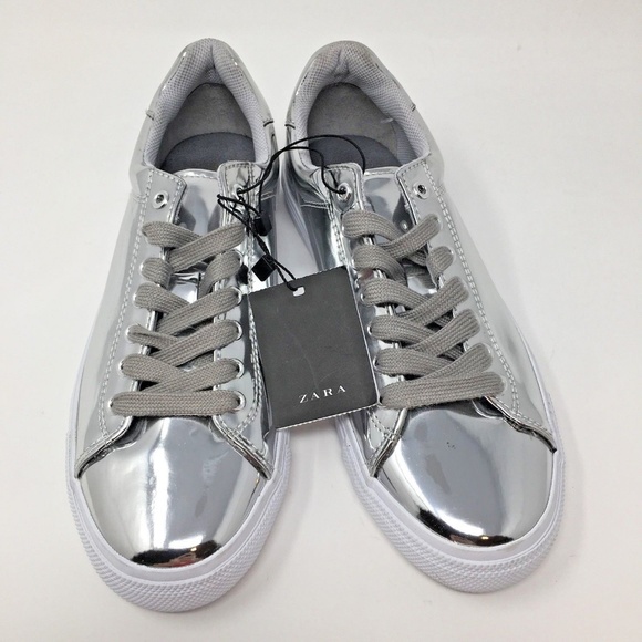 zara metallic sneakers